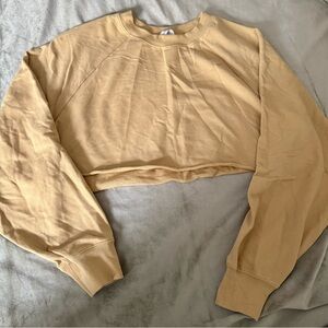ALO Women's Tan Cropped Sweatshirt